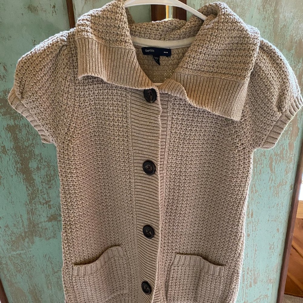 Gap Kids Tan Button Down Sweater girl's size XL 12
